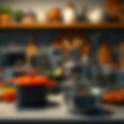 A collection of high-quality kitchen pot sets arranged beautifully on a countertop.