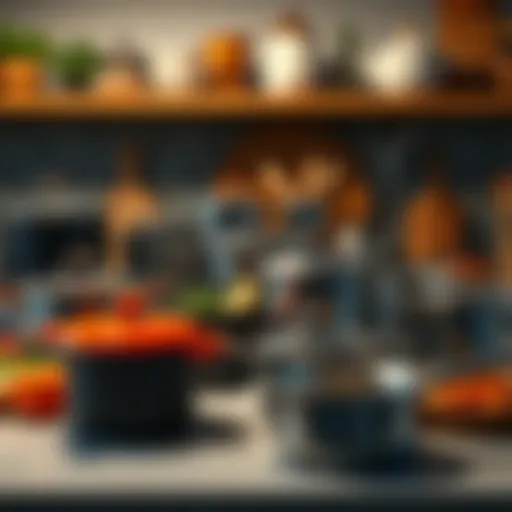 A collection of high-quality kitchen pot sets arranged beautifully on a countertop.