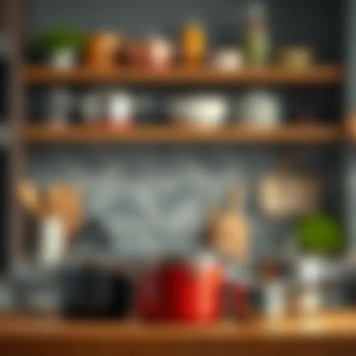 Pot Sets Reflecting Kitchen Aesthetics An organized kitchen shelf featuring different styles of pot sets complementing modern decor.