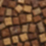 A colorful assortment of low-carb bars on a wooden table, showcasing various flavors and ingredients.