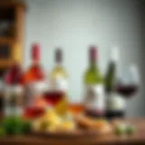 A selection of low-sugar wines displayed elegantly