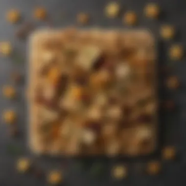 Savory and Sweet Matzo Crunch Variations A vibrant platter featuring savory and sweet variations of matzo crunch