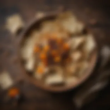 Traditional Matzo Crunch Presentation Traditional matzo crunch served in a rustic bowl, highlighting its cultural roots