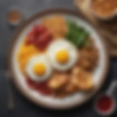 Innovative Breakfast Options A range of innovative breakfast options displayed creatively on a plate