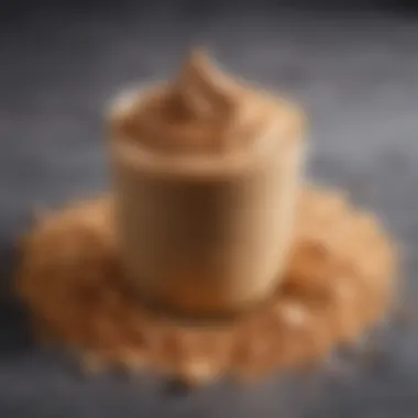 Close-up of a finished peanut butter powder smoothie