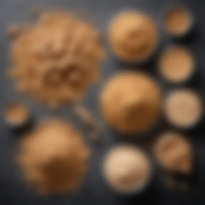 Variety of smoothie ingredients with peanut butter powder