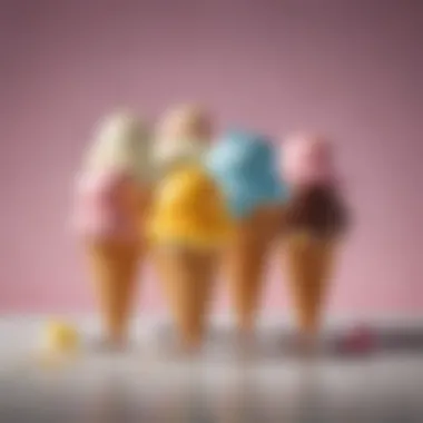 Artistic Display of Plain Ice Cream Flavors An artistic display of assorted plain ice cream flavors
