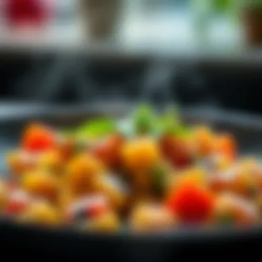 Flavors of Plant-Based Cuisine A close-up view of an enticing plant-based dish garnished with herbs, emphasizing flavor and nutrition.