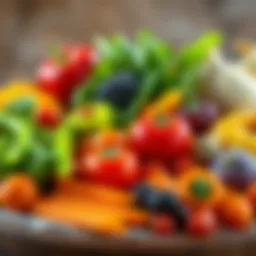 A vibrant assortment of fresh vegetables and fruits showcasing the variety in a plant-based diet.