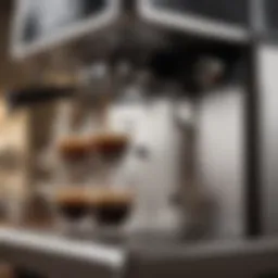 A sleek espresso machine with intricate design features.