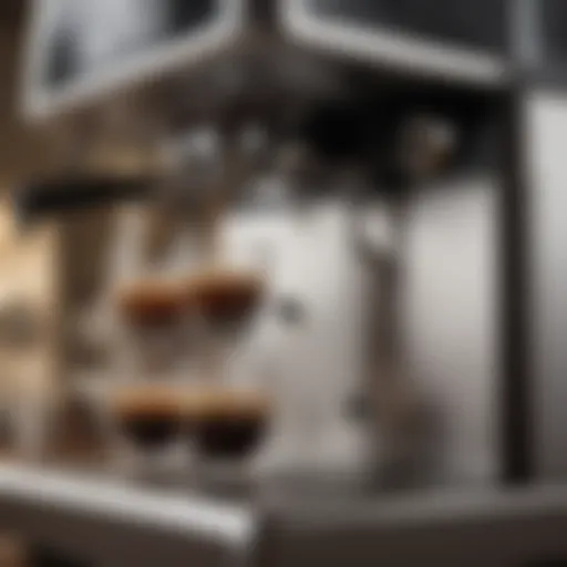A sleek espresso machine with intricate design features.