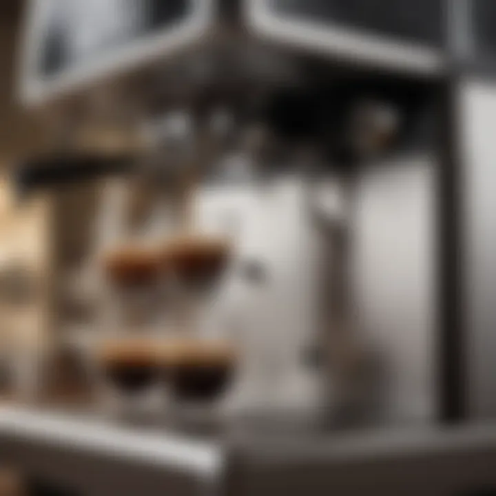 A sleek espresso machine with intricate design features.