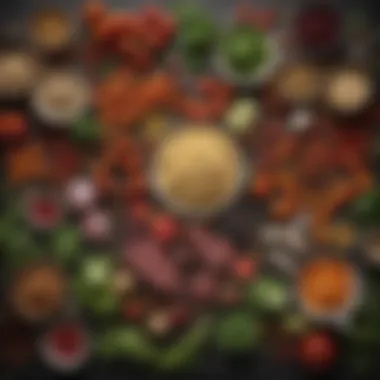Fresh Ingredients for Quick Meals A vibrant assortment of fresh ingredients ready for a quick meal