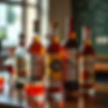 Unique Liqueurs That Transform Cocktails An assortment of liqueurs highlighting unique flavors