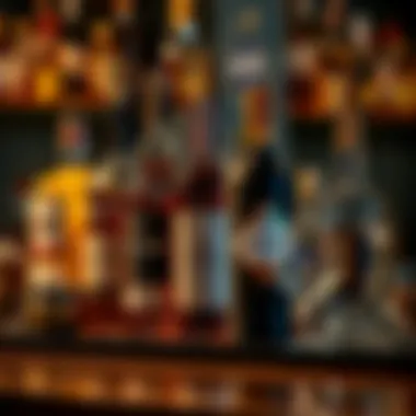 Foundational Spirits in Mixology A vibrant array of spirits showcasing the foundation of cocktails