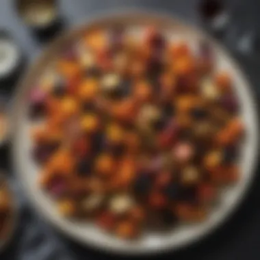 Roasted Root Vegetables An elegant platter of roasted root vegetables with a drizzle of balsamic glaze
