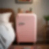 Charming retro mini fridge in a stylish bedroom setting