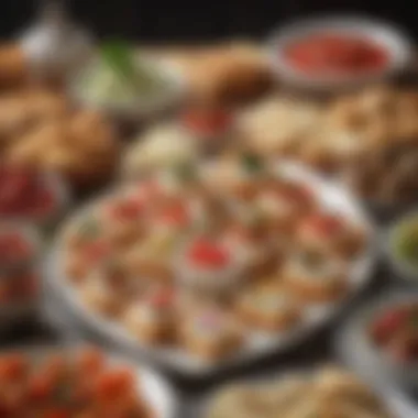 Traditional Greek Appetizers A vibrant spread of traditional Greek appetizers