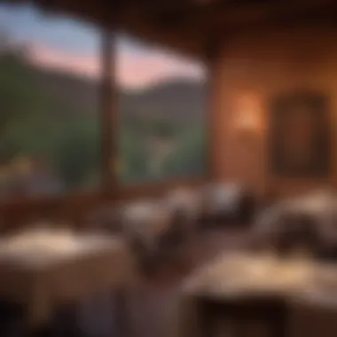 Elegant setting of a fine dining restaurant in Santa Fe, highlighting its unique ambiance