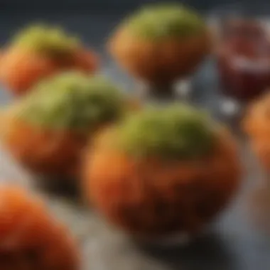 Culinary Applications of Sea Moss An artistic arrangement of prepared sea moss dishes emphasizing its culinary versatility.