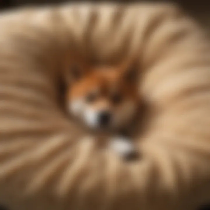 Close-up of high-quality materials in a dog bed