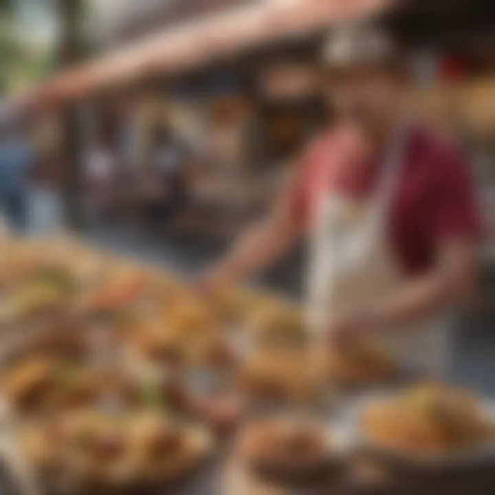 Street vendor showcasing their taco selection