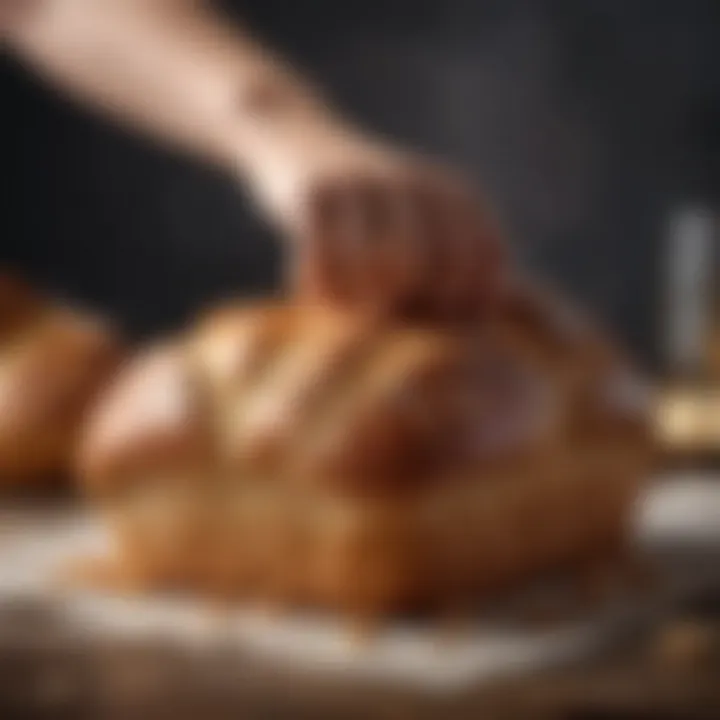 A freshly baked loaf of bread easily released from a silicone mold