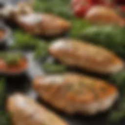A vibrant array of fresh herbs and spices for marinades