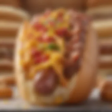 Close-up of a Sonic beef hot dog with toppings