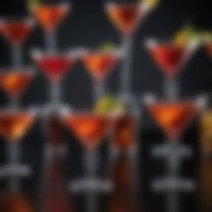 A close-up view of stackable cocktail glasses made from high-quality materials