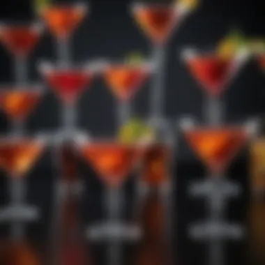 Craftsmanship in Cocktail Glass Design A close-up view of stackable cocktail glasses made from high-quality materials