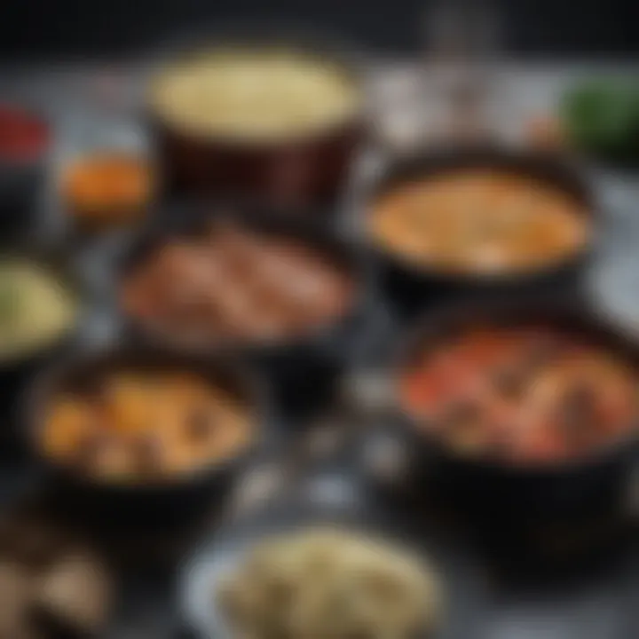 Variety of dishes prepared in Staub pots