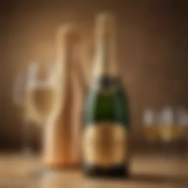 An elegant bottle of sweet champagne displayed with a luxurious background