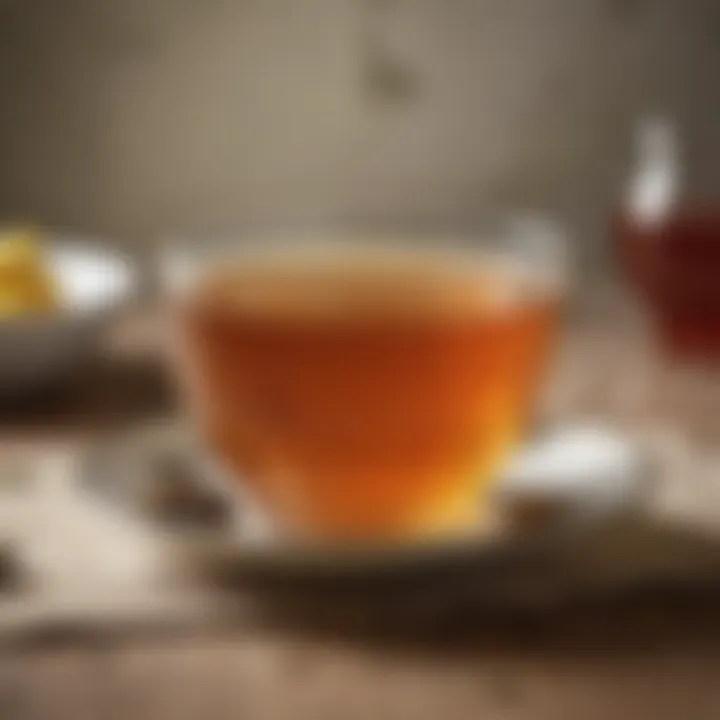 An elegant tea cup filled with Darjeeling tea, highlighting its golden hues.