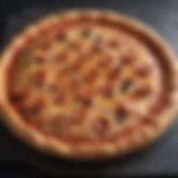 Perfectly baked frozen pizza on a stone