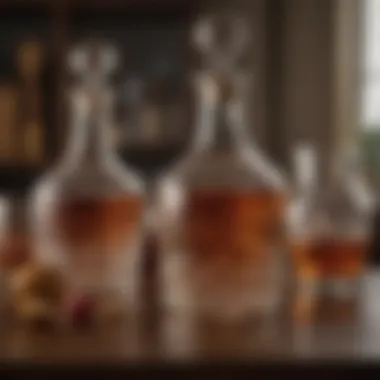Vintage decanter set with intricate designs