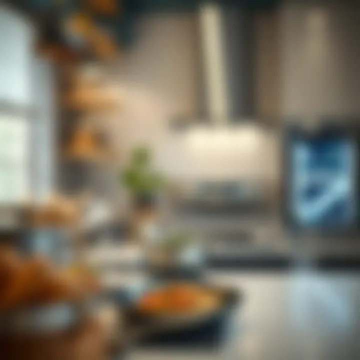 A modern kitchen with smart appliances and technology enhancing the cooking experience