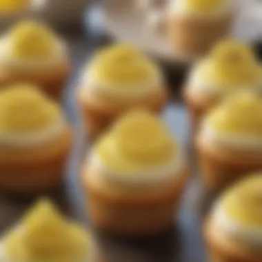 An elegant display of assorted lemon cupcakes, demonstrating creative variations and unique presentations.