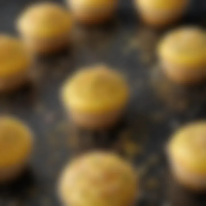 A close-up view of lemon zest and sprinkles, highlighting the fresh ingredients used in baking.