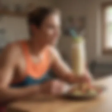 Athlete enjoying a refreshing shake after a run