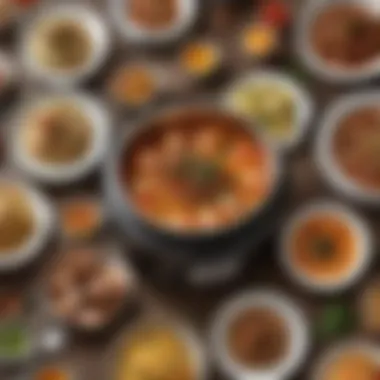 Versatile Dishes Created with an Instant Pot A vibrant array of dishes made with an Instant Pot showcasing versatility.