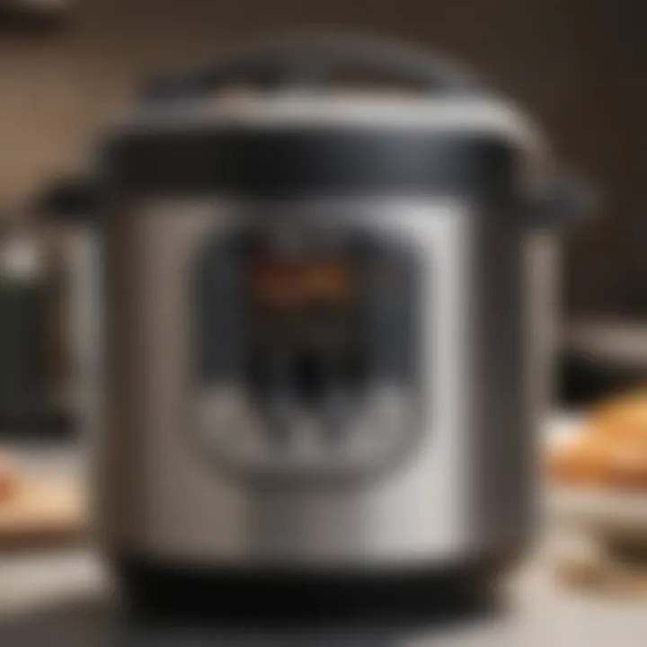 A close-up of the Instant Pot's control panel highlighting its functionalities.