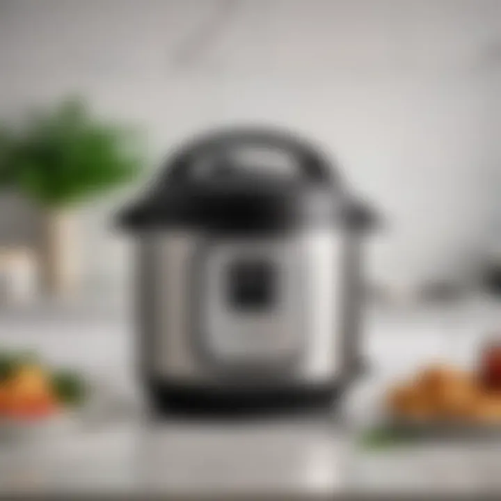 An Instant Pot displayed prominently on a modern kitchen counter.