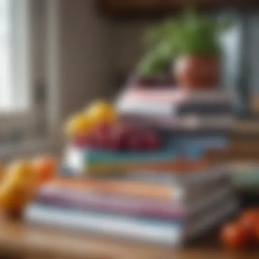 A selection of autoimmune diet books stacked on a table