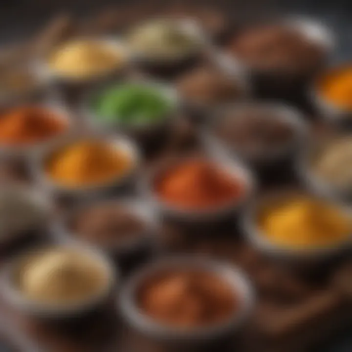 A close-up shot of aromatic spices commonly used in Indian cooking