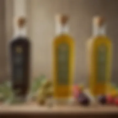 Premium Fruity Olive Oils A collection of premium fruity extra virgin olive oils in elegant bottles