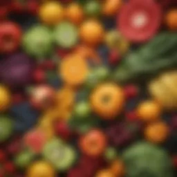 A vibrant assortment of fresh fruits and vegetables ready for juicing