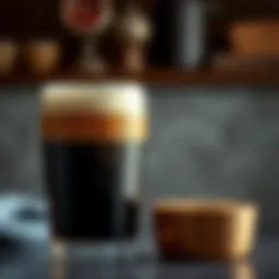 Rich and dark non-alcoholic beer in a glass