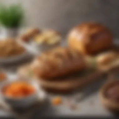 Innovative Plant-Based Bread Dishes A beautifully arranged table featuring innovative plant-based bread dishes