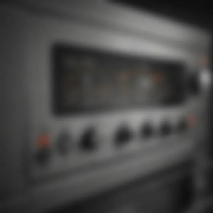 A close-up view of a toaster oven's control panel highlighting its user-friendly interface.